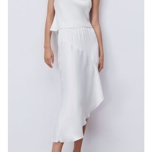 Zara asymmetrical satin effect skirt NWT